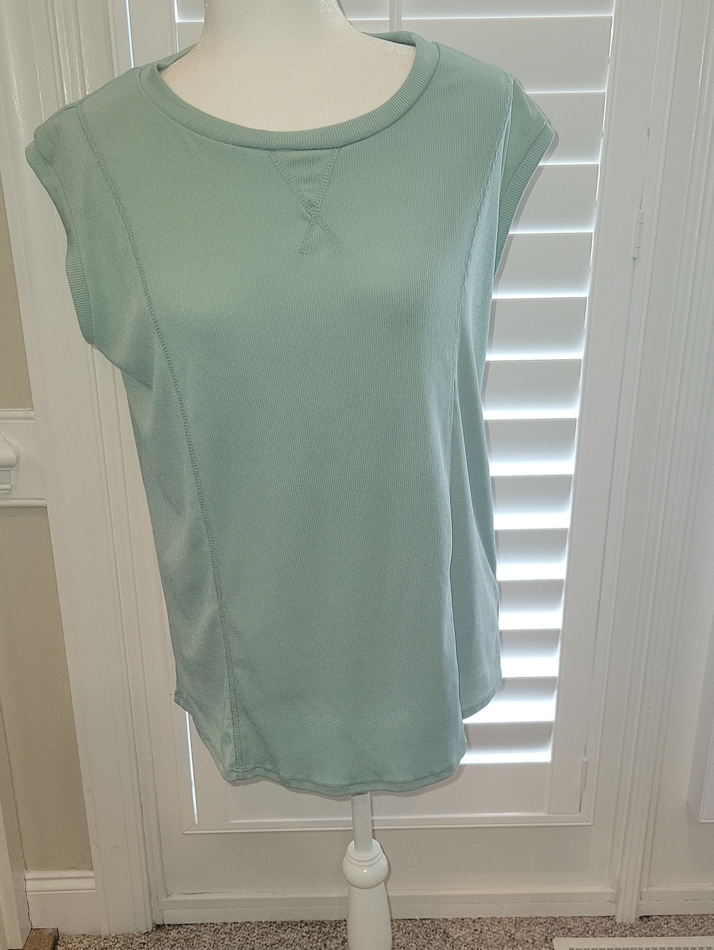 Sew In Love Sage Green Cap-Sleeve Crewneck Tank